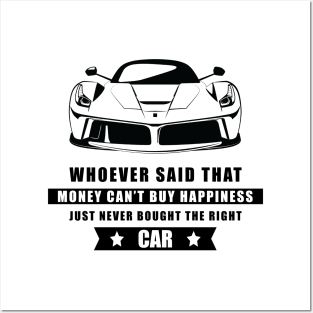 Money Can't Buy Happiness - Funny Car Quote Posters and Art